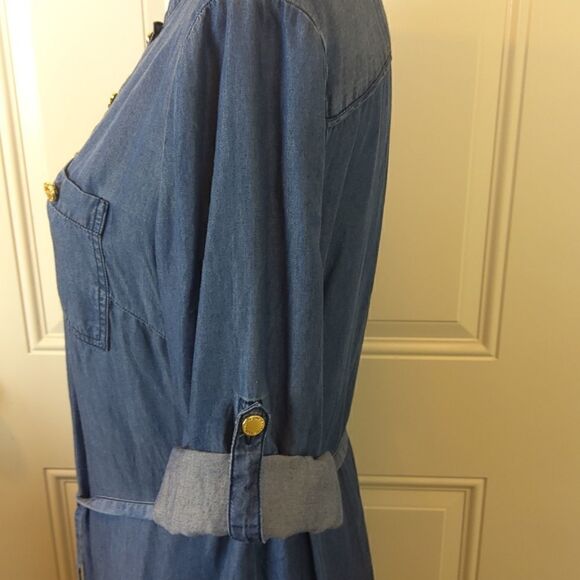 Liz Claiborne 100% Lyocell blue chambray dress - Picture 7 of 12